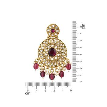 traditional handcrafted kundan pearl floral design earrings for women/girls 5