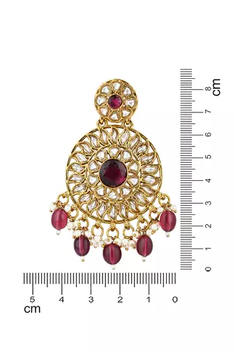 traditional handcrafted kundan pearl floral design earrings for women/girls