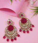 traditional handcrafted kundan pearl chandbali earrings for women/girls 