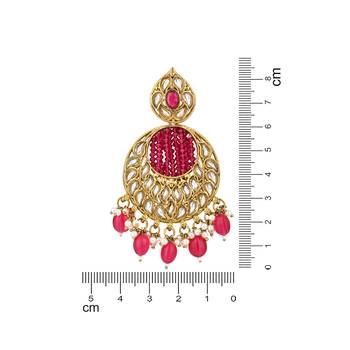 traditional handcrafted kundan pearl chandbali earrings for women/girls  5