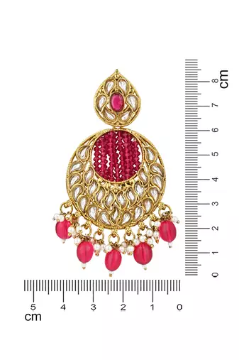 traditional handcrafted kundan pearl chandbali earrings for women/girls 