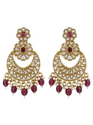traditional handcrafted kundan pearl flower earrings for women/girls  2