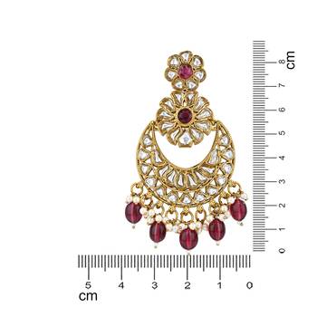 traditional handcrafted kundan pearl flower earrings for women/girls  5