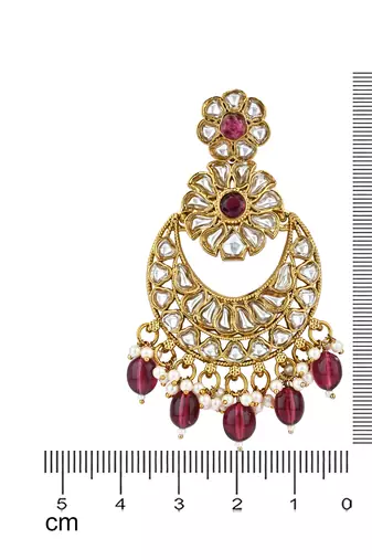 traditional handcrafted kundan pearl flower earrings for women/girls 