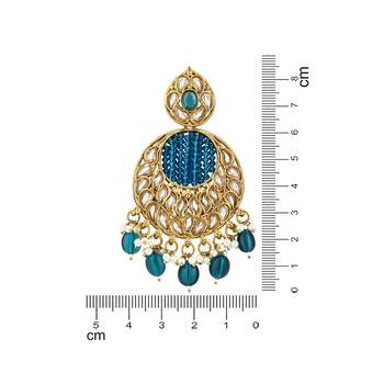 traditional handcrafted kundan pearl chandbali earrings for women/girls 5