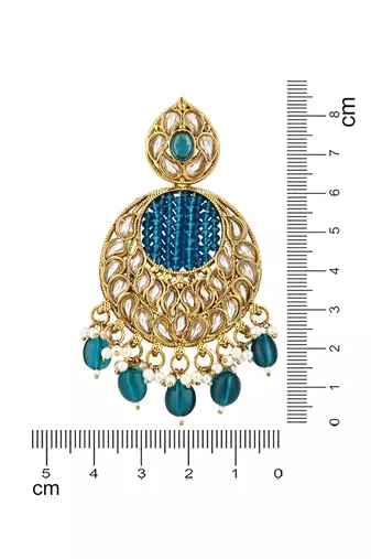 traditional handcrafted kundan pearl chandbali earrings for women/girls