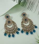 traditional handcrafted kundan pearl flower earrings for women/girls