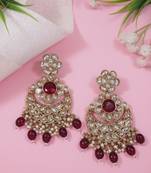traditional handcrafted kundan pearl flower earrings for women/girls