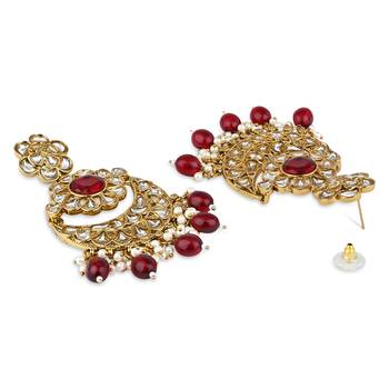traditional handcrafted kundan pearl flower earrings for women/girls  2