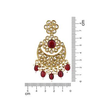 traditional handcrafted kundan pearl flower earrings for women/girls  5