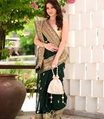 Green Colour Gorgeous Look Fox Georgette Saree With Un-Stitched Blouse