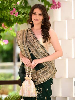 Green Colour Gorgeous Look Fox Georgette Saree With Un-Stitched Blouse 2