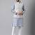 Grey weaving work jacquard silk kurta koti set with pyjama
