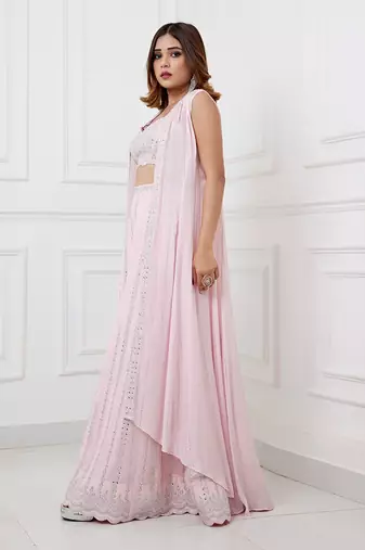 Riya pink jacket set