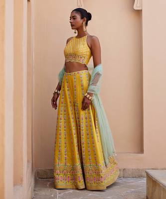 Blossom yellow plazzo set 2