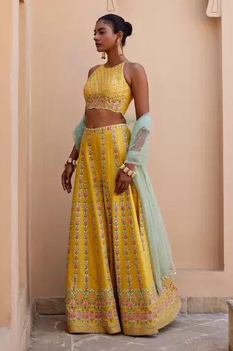 Blossom yellow plazzo set