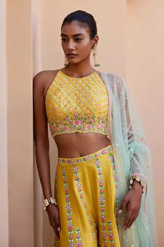Blossom yellow plazzo set