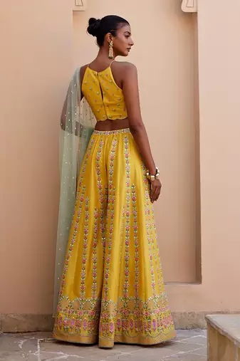Blossom yellow plazzo set