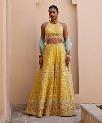 Blossom yellow plazzo set 5