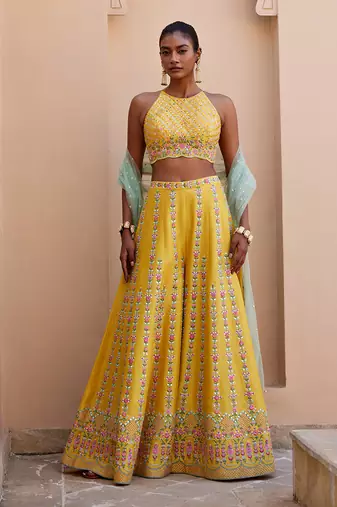 Blossom yellow plazzo set
