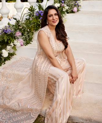 Nandani peach jacket set 3