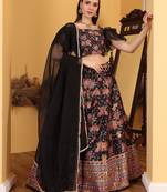 Ready To Wear MultiColour Digital Printed Kali Lehenga Set