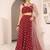 Ready To Wear Maroon Foil Printed Strap Neck Style Lehenga Set