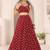Ready To Wear Maroon Foil Printed Strap Neck Style Lehenga Set