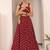 Ready To Wear Maroon Foil Printed Strap Neck Style Lehenga Set