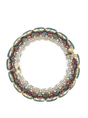 Gold plated ethnic rajasthani pearl studded bangles for women 2