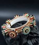Gold plated ethnic rajasthani pearl studded bangles for women