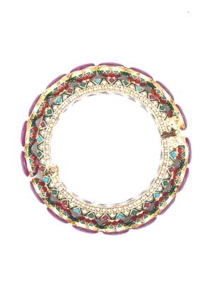 Gold plated ethnic rajasthani pearl studded bangles for women 3
