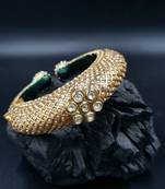 Gold plated ethnic rajasthani pearl studded bangles for women