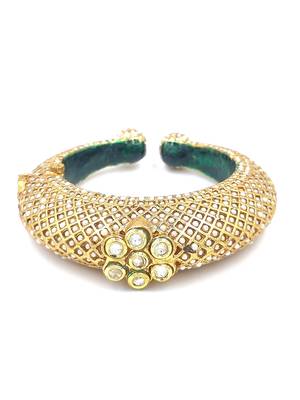 Gold plated ethnic rajasthani pearl studded bangles for women 3