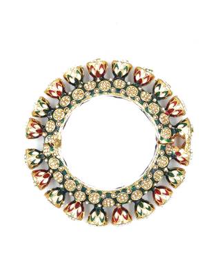 Gold plated ethnic rajasthani pearl studded bangles for women 2