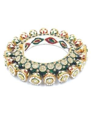 Gold plated ethnic rajasthani pearl studded bangles for women 3
