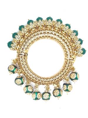 Gold plated ethnic rajasthani pearl studded bangles for women 3