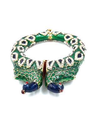 Gold plated ethnic rajasthani pearl studded bangles for women 3