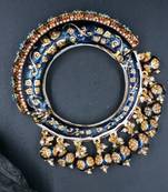 Gold plated ethnic rajasthani pearl studded bangles for women