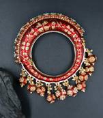Gold plated ethnic rajasthani pearl studded bangles for women