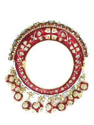 Gold plated ethnic rajasthani pearl studded bangles for women 2
