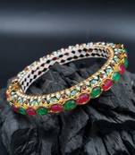 Gold plated ethnic rajasthani pearl studded bangles for women