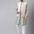 Mouse grey weaving work jacquard silk kurta koti set with pyjama
