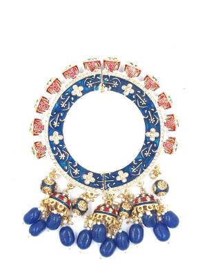 Gold plated ethnic rajasthani pearl studded bangles for women 2