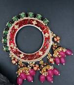 Gold plated ethnic rajasthani pearl studded bangles for women