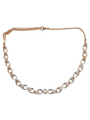 Rose-gold plated cz-studded necklace & earrings 4