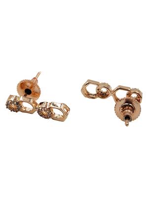 Rose-gold plated cz-studded necklace & earrings 5