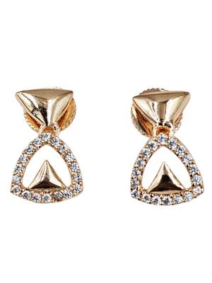 Rose-gold plated cz-studded necklace & earrings 3