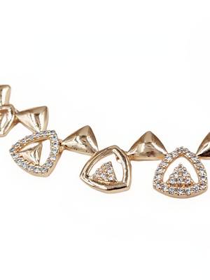 Rose-gold plated cz-studded necklace & earrings 4