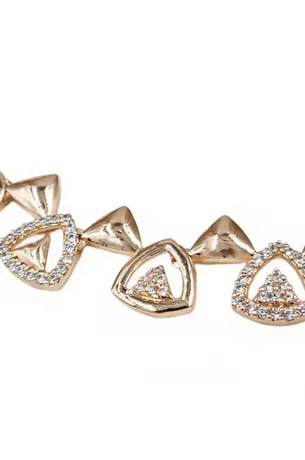 Rose-gold plated cz-studded necklace & earrings